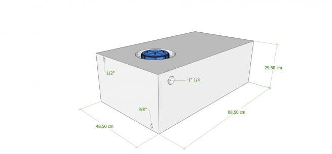 serbatoio acque chiare camper 125 litri