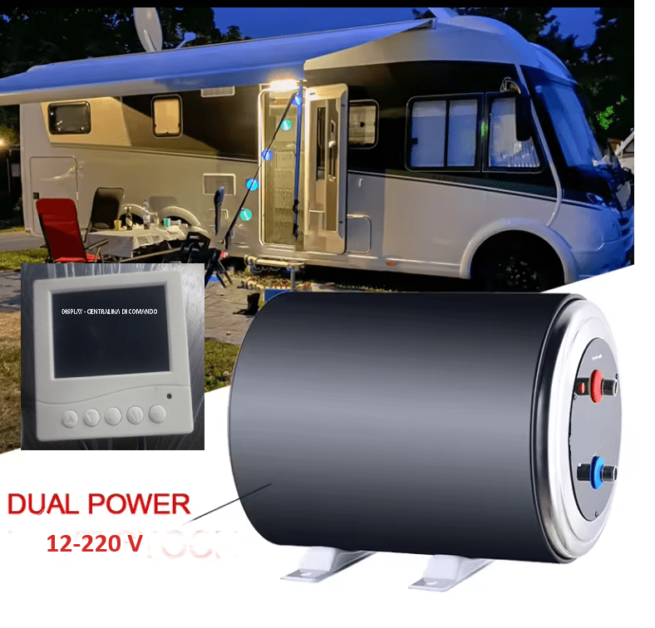 boiler camper 12-220 volt con display