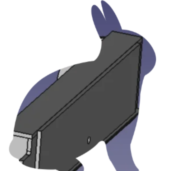 Vista CAD dei pensili posteriori del kit OpenLoad Campee per camperizzazione Ducato, Jumper e Boxer L3H2, con moduli superiori in legno nobilitato leggero e sistema di montaggio ad incastro.